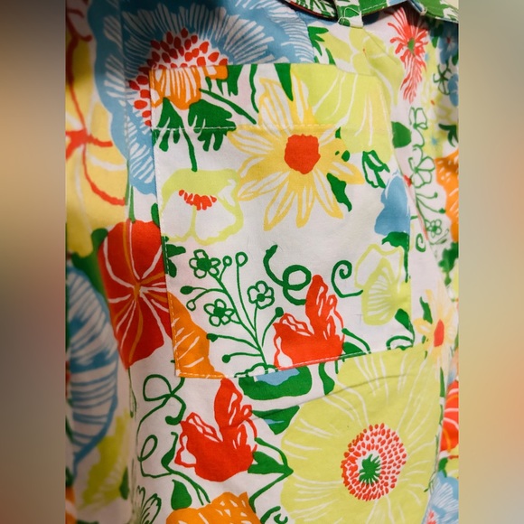 Talbots Citrus Floral A-Line Mini Belted Stretch Summer Canvas Skirt - Picture 7 of 9